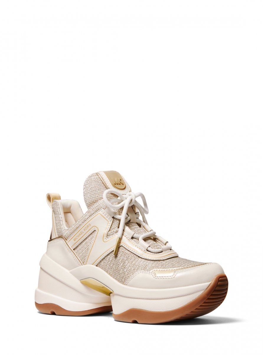 michael kors olympia logo jacquard trainer